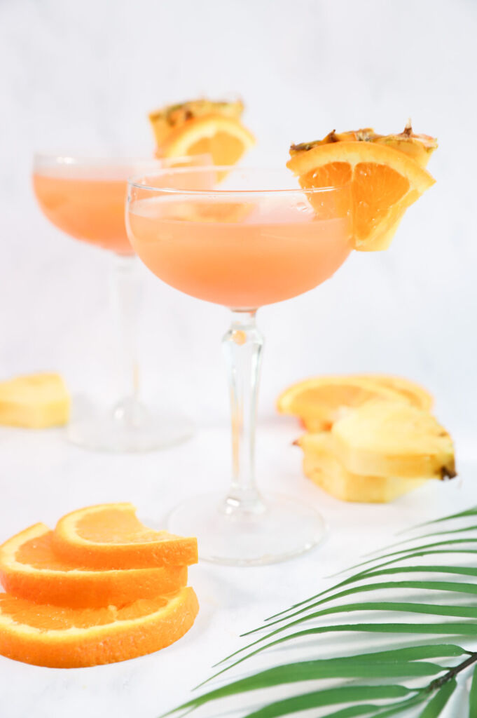 Elegant Cinderella mocktail with pineapple infusion