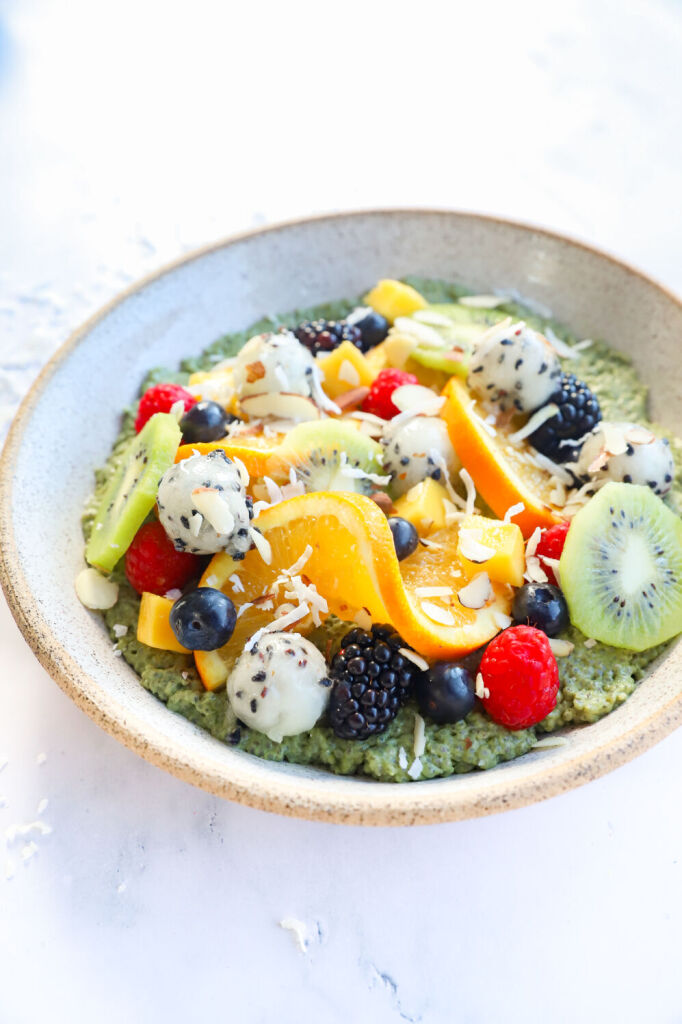 Coconut chia seed pudding bowl