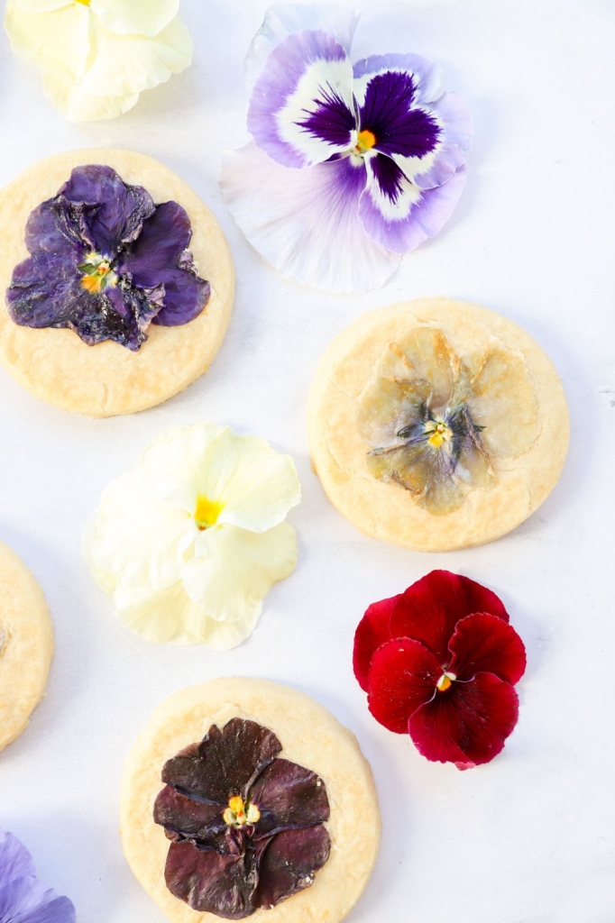 Spring-inspired flower-pressed cookies