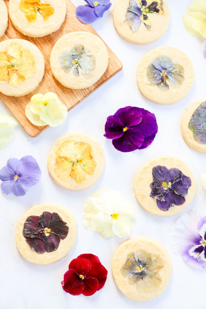 Spring-inspired flower-pressed cookies