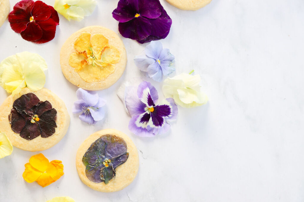 Spring-inspired flower-pressed cookies