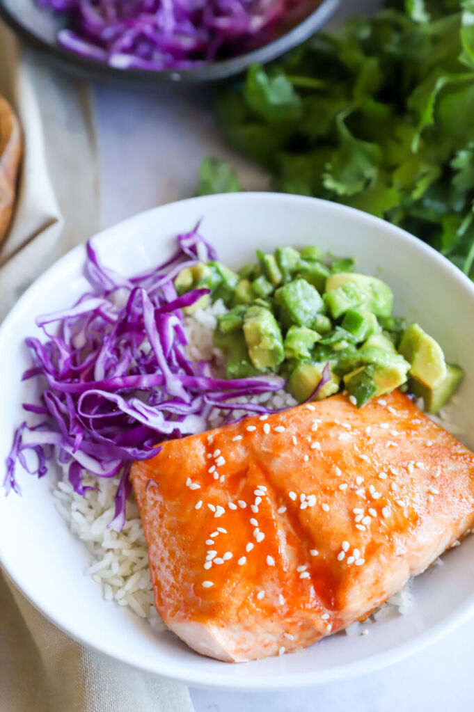 Sriracha salmon fillets with a sweet honey glaze