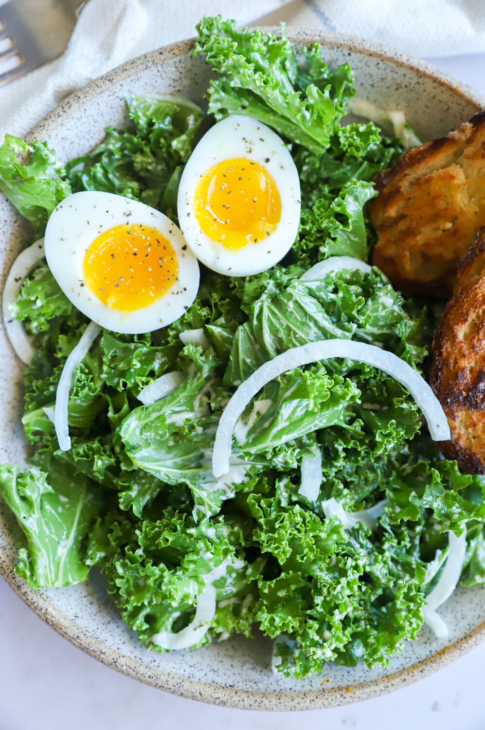 Lemon Kale Caesar Salad