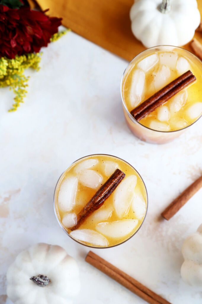 Refreshing pumpkin spice mocktail in a glass