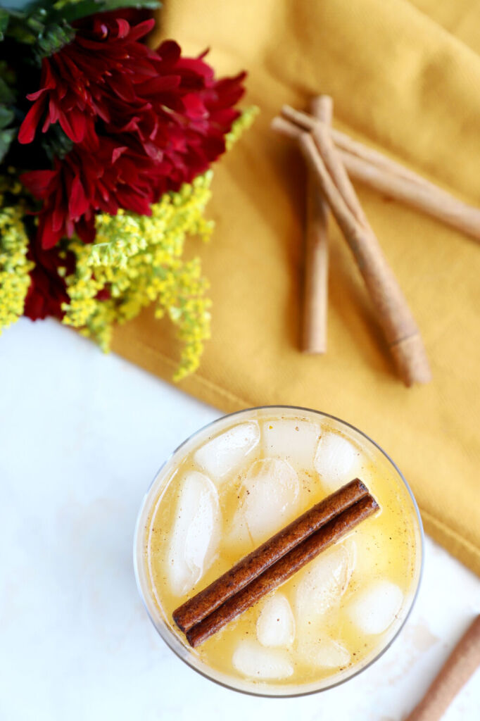 Autumn pumpkin spice mocktail with a hint of vanilla