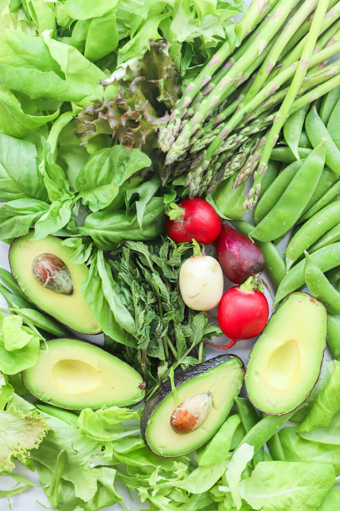 Nutritious spring cobb salad with pancetta, eggs, and sunflower seeds