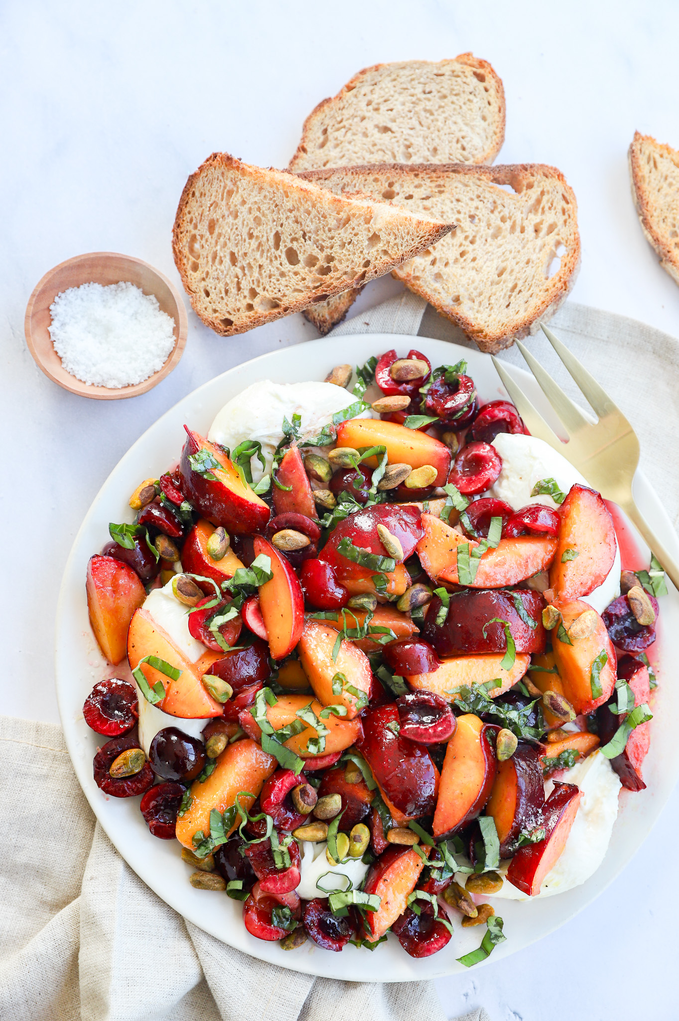 Caprese Salad with Peaches and Cherries