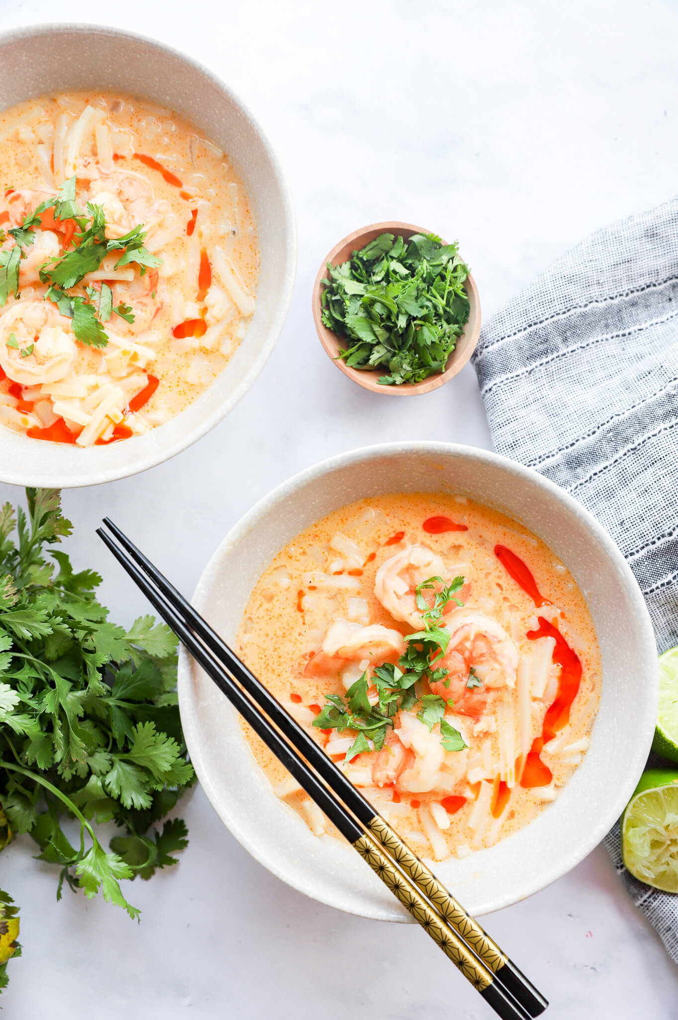 Thai Lemongrass Coconut Curry Soup with Rice Noodles - Jihi Kitchen
