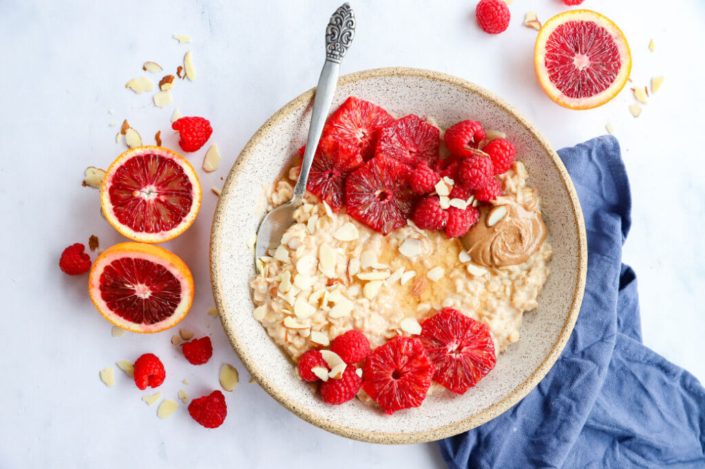 Hormonal Health Oatmeal with Blood Oranges and Raspberries